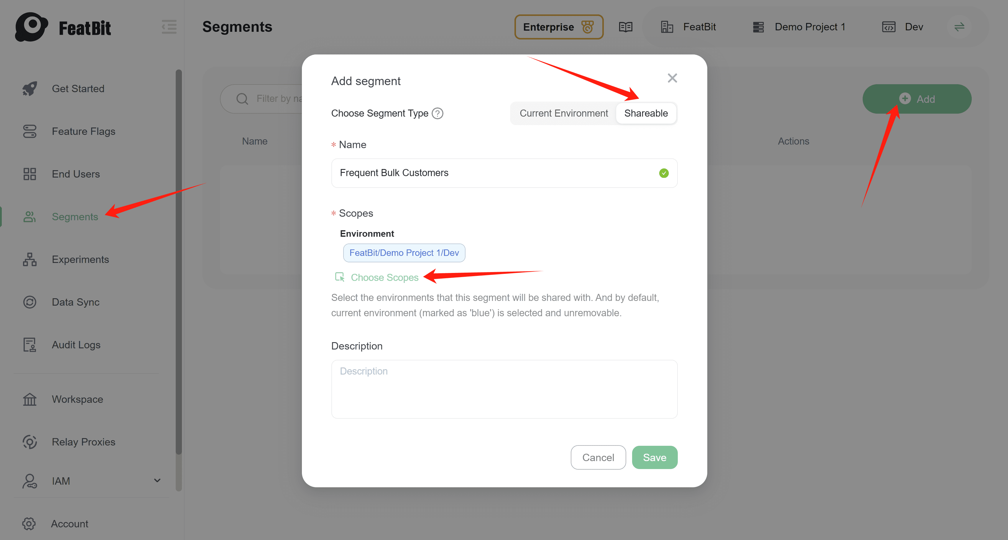 Add sharable segment