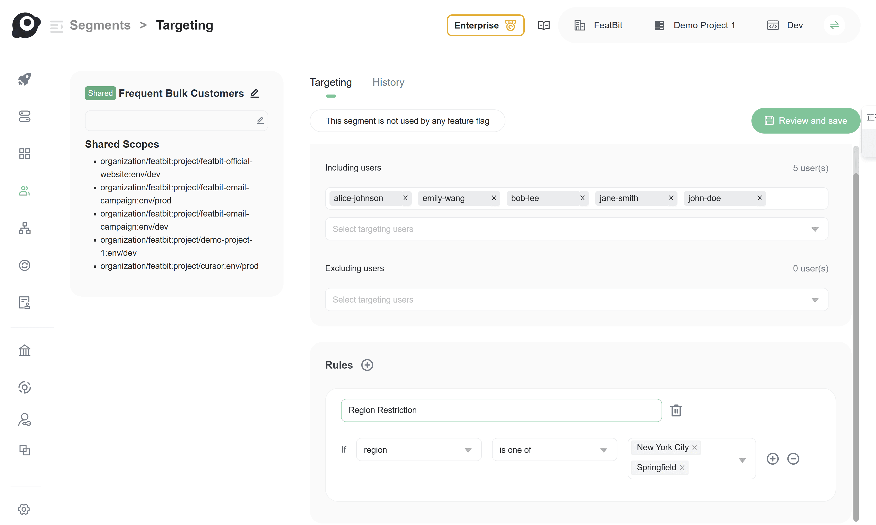 Configure sharable segment